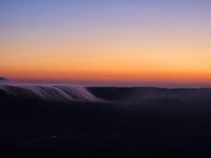 clouds waterfall Makhtesh Ramon